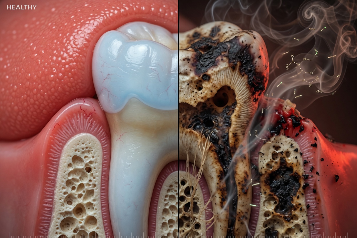 Microscopic changes of the gums: the gradual progression from health to disease